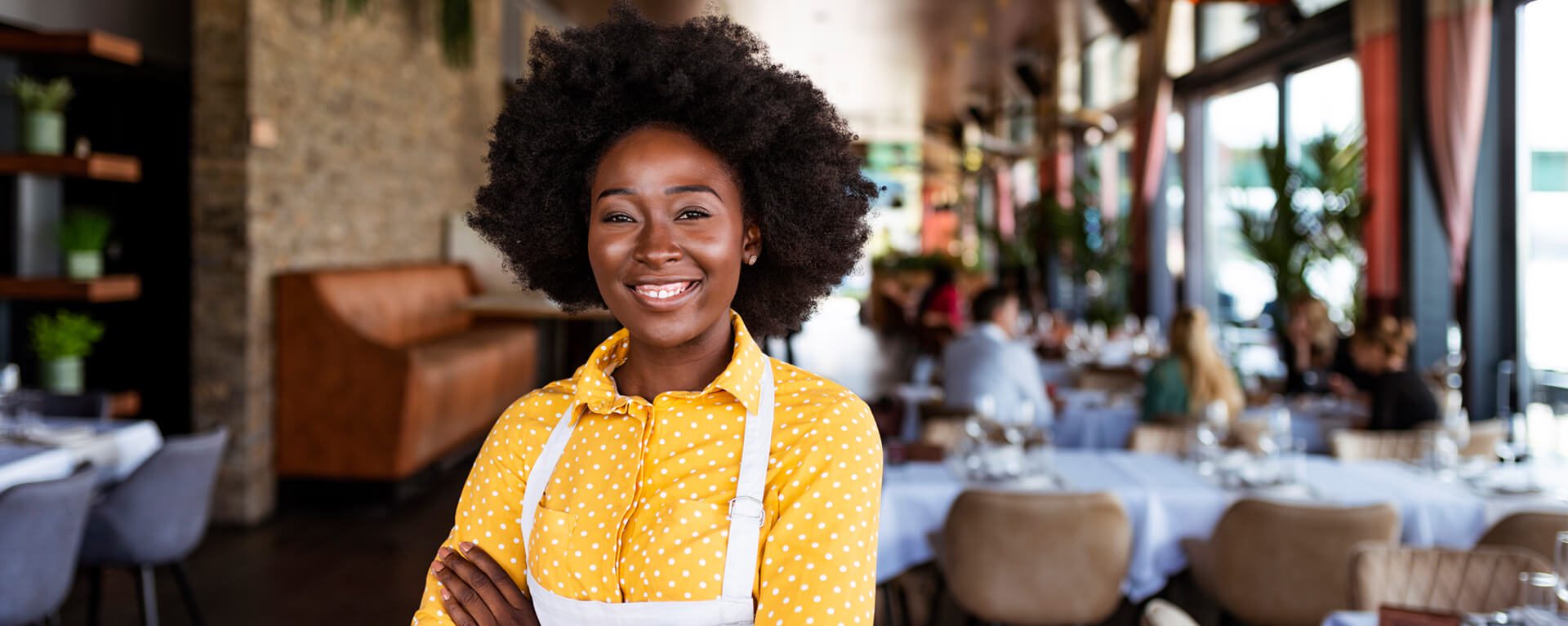 Woman smiling at camera